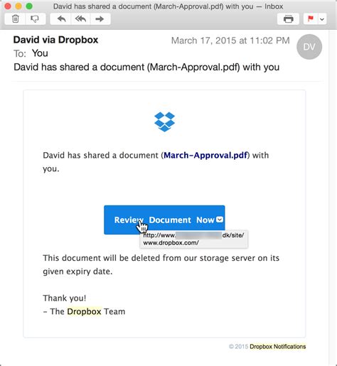 dropbox phishing email